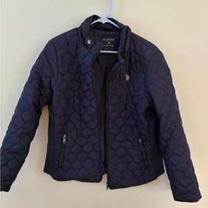 U.S. Polo Assn. Women's Dark Blue Puffer Jacket, Size L
